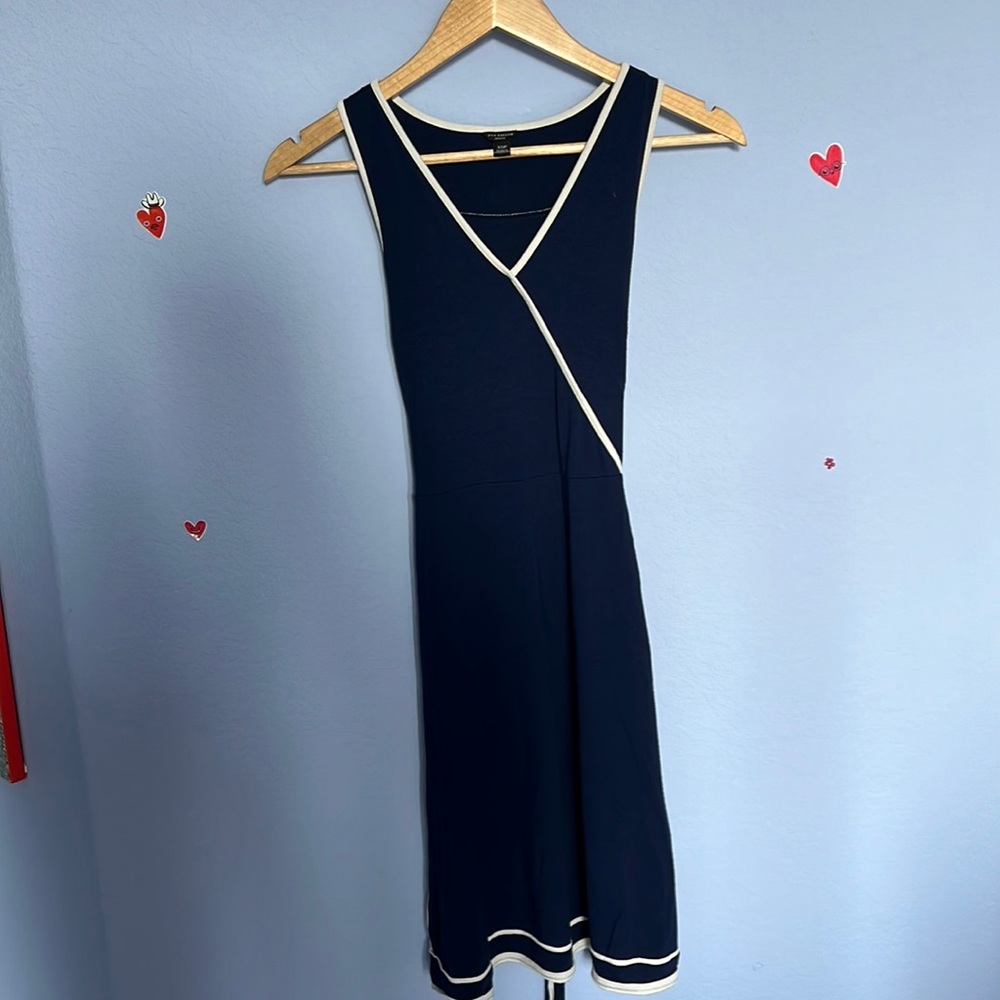 Ann Taylor Navy dress with white piping